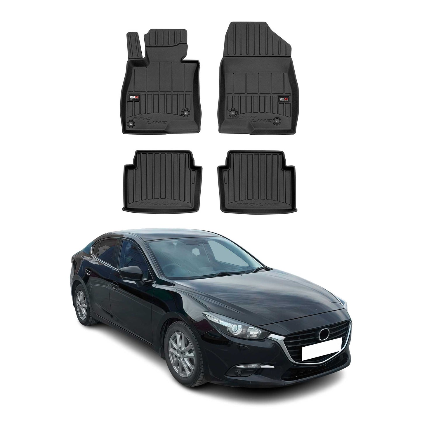 2013-2019 Mazda 3 Fußmatten TPE Schwarz 4 tlg