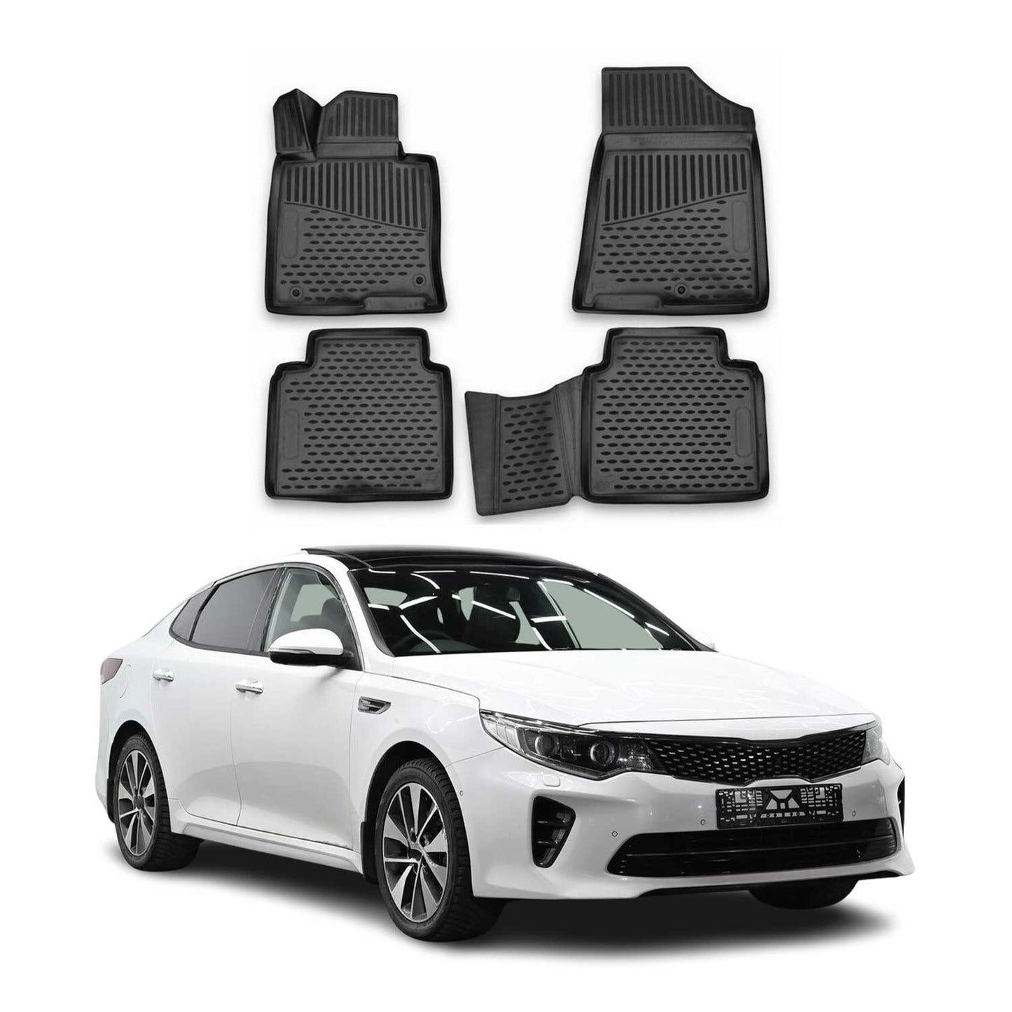 2015-2021 Kia Optima Fußmatten TPE Schwarz 4 tlg