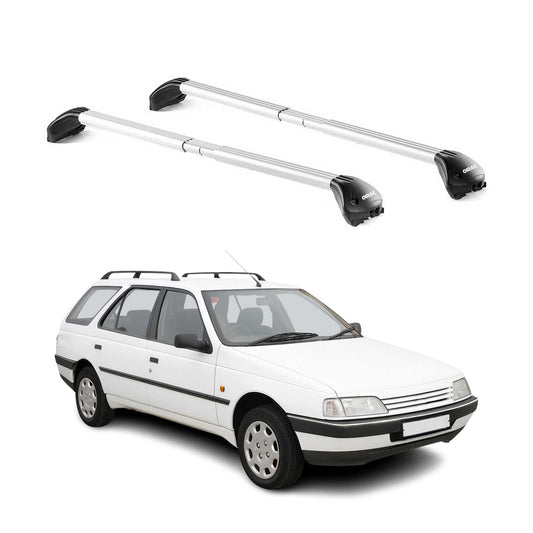 Bagażnik dachowy do Peugeot 405 406 407 kombi 1988-2012 5-drzwiowy 100kg Alu Silver 2x ABE