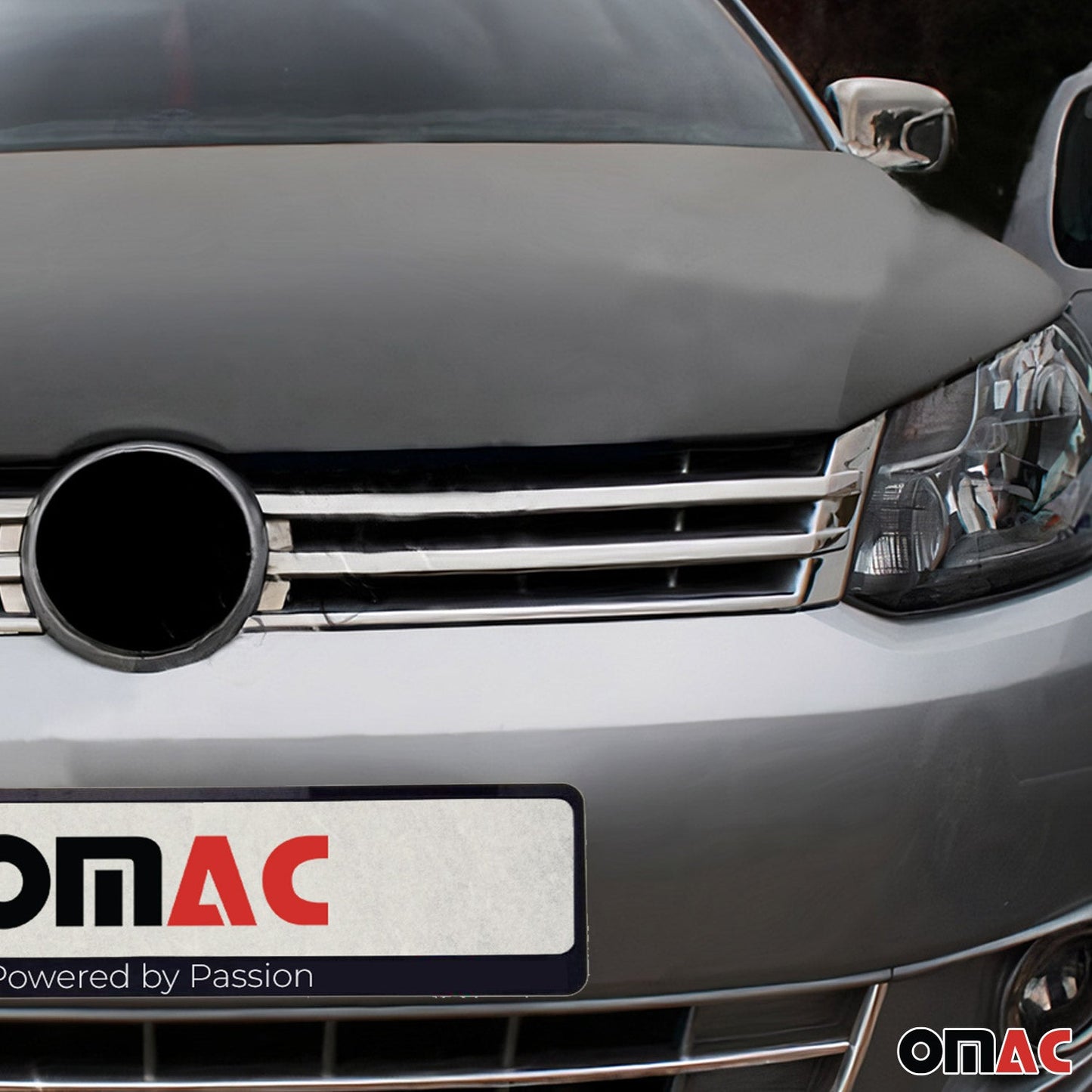 Kühlergrill Leisten Grillleisten für VW Caddy 2010-2015 Edelstahl Silber 2tlg