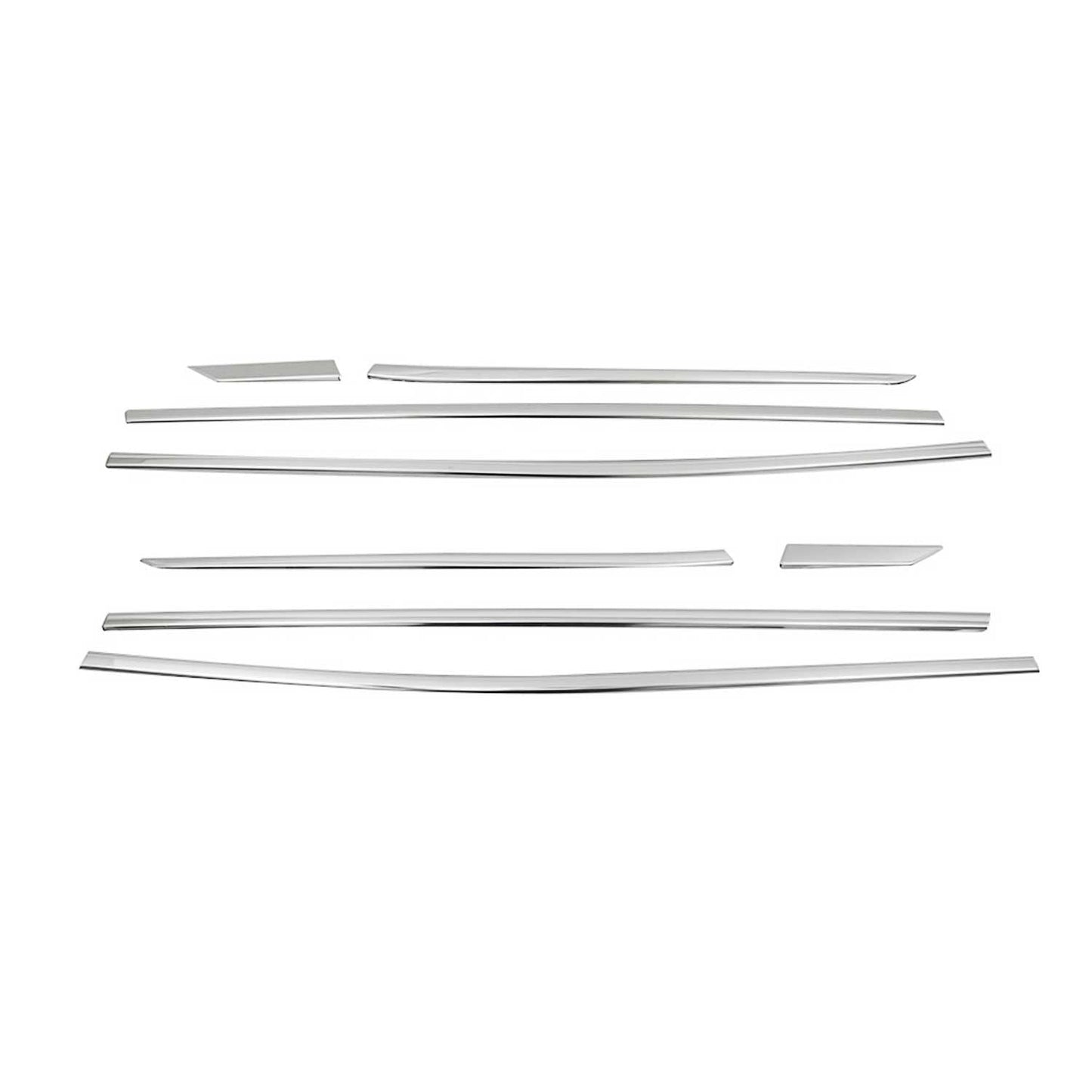 Benzi decorative pentru geamuri Peugeot 3008 2016-2025, oțel inoxidabil cromat, 8 bucăți