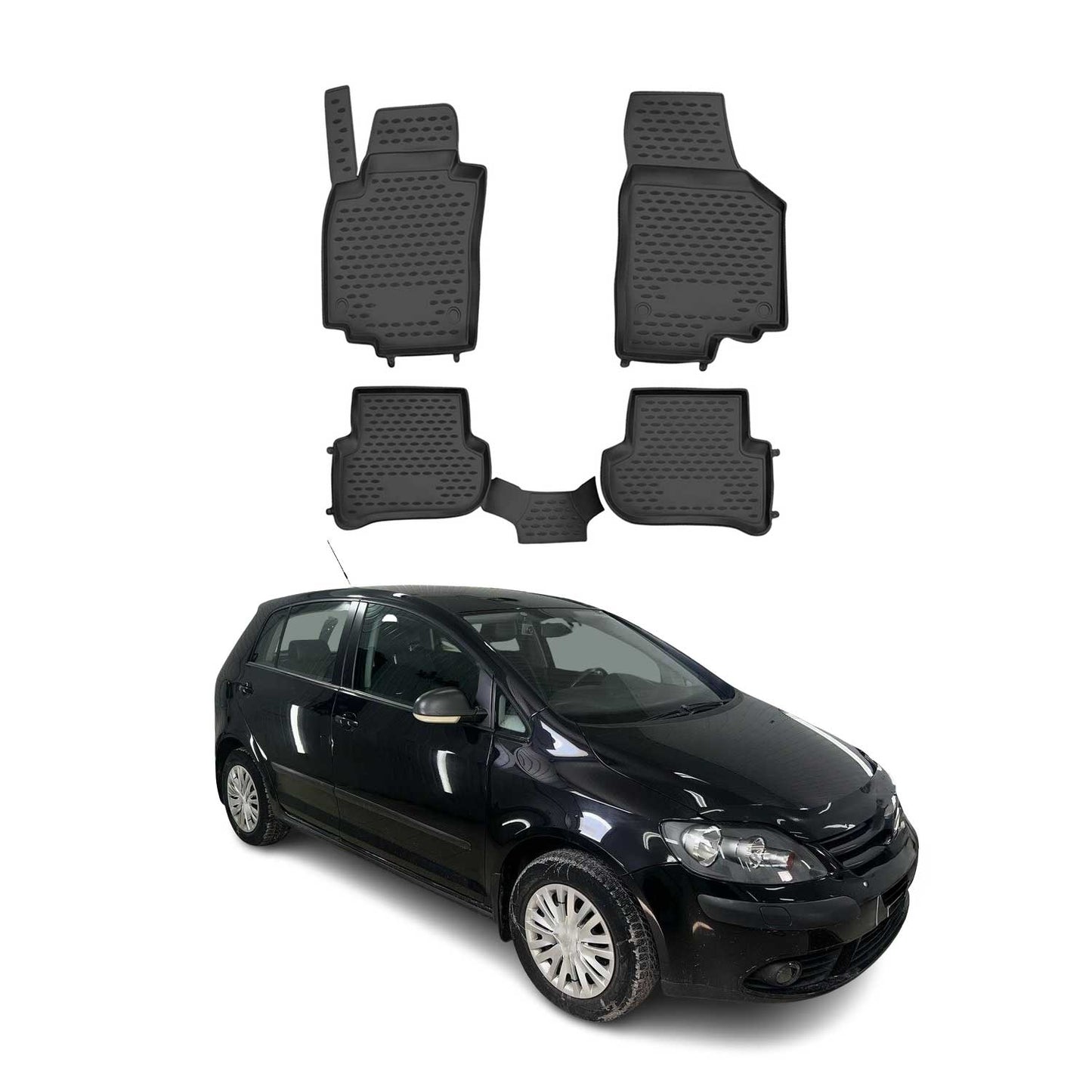 OMAC Gummimatten Fußmatten für VW Golf Plus 2005-2014 TPE Automatten Schwarz 4x