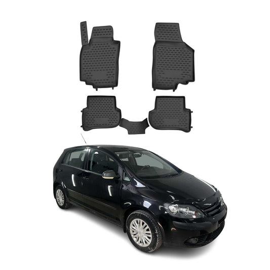 OMAC Gummimatten Fußmatten für VW Golf Plus 2005-2014 TPE Automatten Schwarz 4x