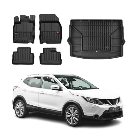 OMAC Fußmatten & Kofferraumwanne Set für Nissan Qashqai 2013-2025 Gummi TPE 5x