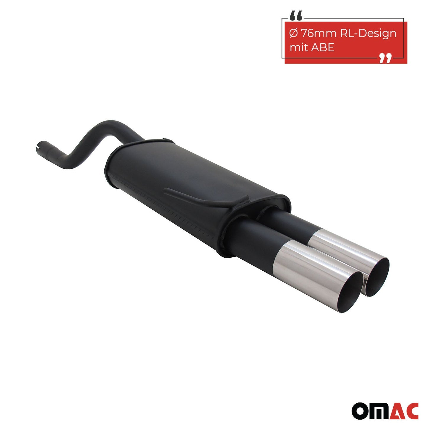 Novus Sportauspuff für Renault Clio 2 2x76mm RL-Design Endschalldämpfer mit ABE