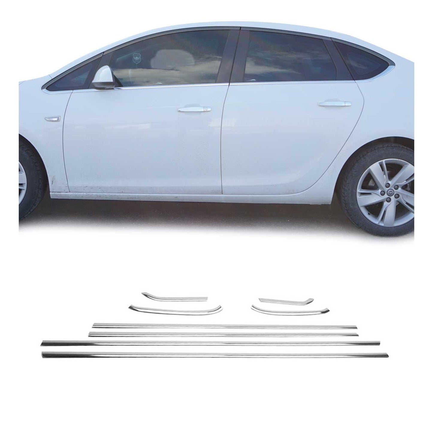 Fensterleisten Zierleisten für Opel Astra J 2010-2015 Schrägheck Edelstahl 8tlg