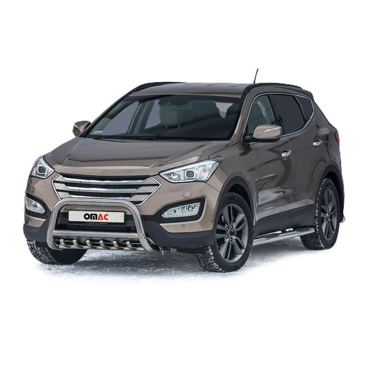 Bară de protecție față din oțel inoxidabil pentru Hyundai Santa Fe 2012-2018, omologată ABE, bară de protecție argintie