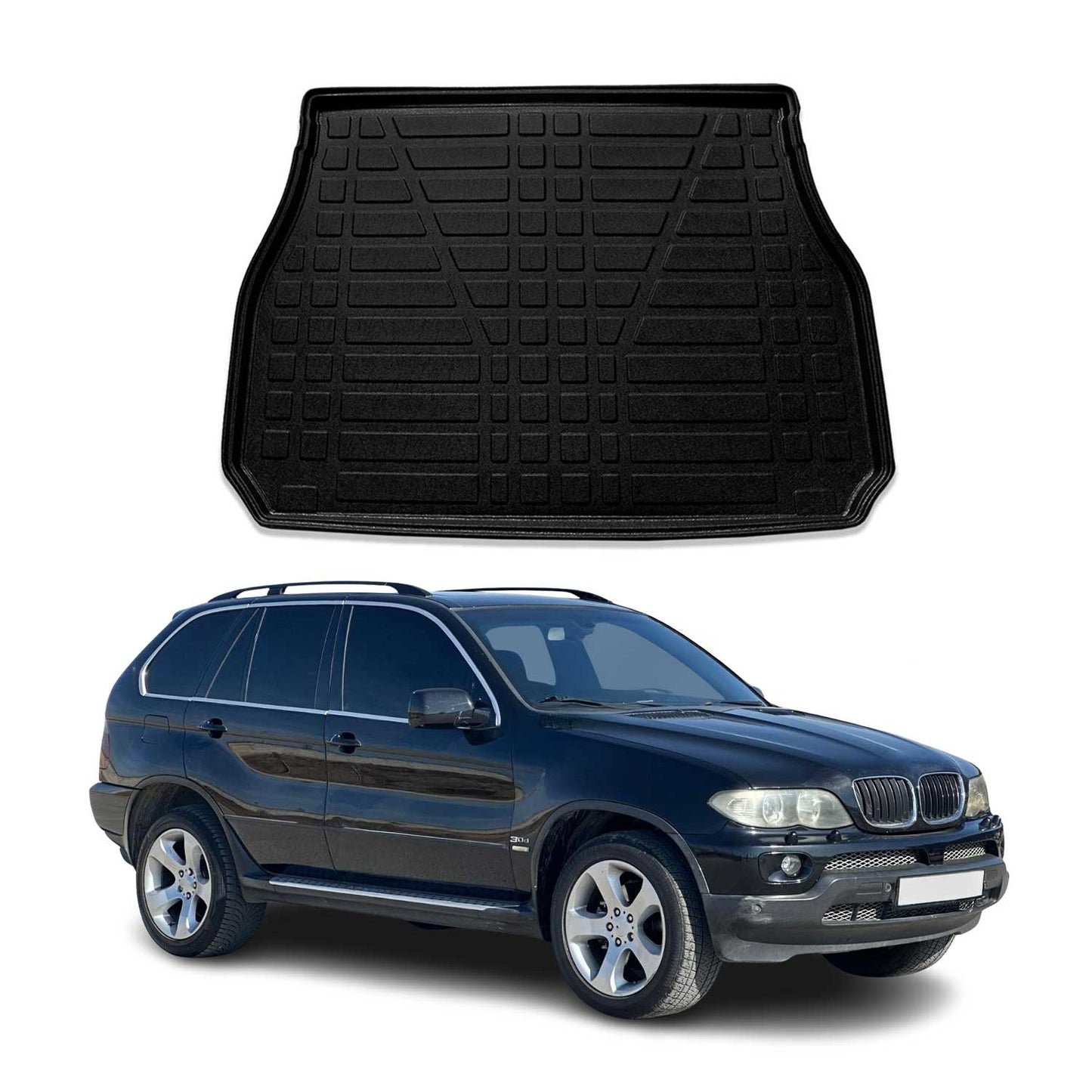 Kofferraumwanne Laderaumwanne für BMW X5 E53 1999-2006 Gummi TPE Schwarz
