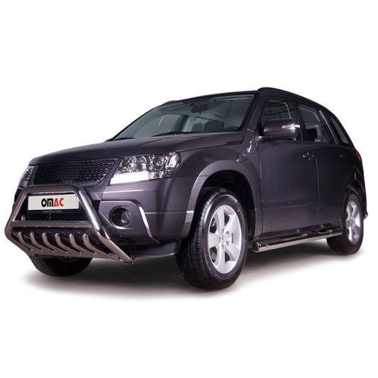 Bară de protecție față din oțel inoxidabil pentru Suzuki Grand Vitara 2006-2015 cu ABE (omologare de tip germană) argintie