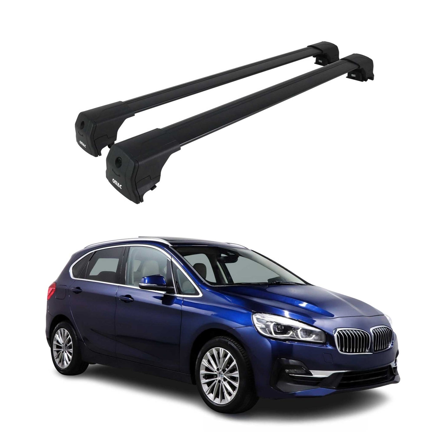 Dachträger Grundtäger für BMW 2 Active Tourer F45 2014-2021 75kg Alu Schwarz 2x