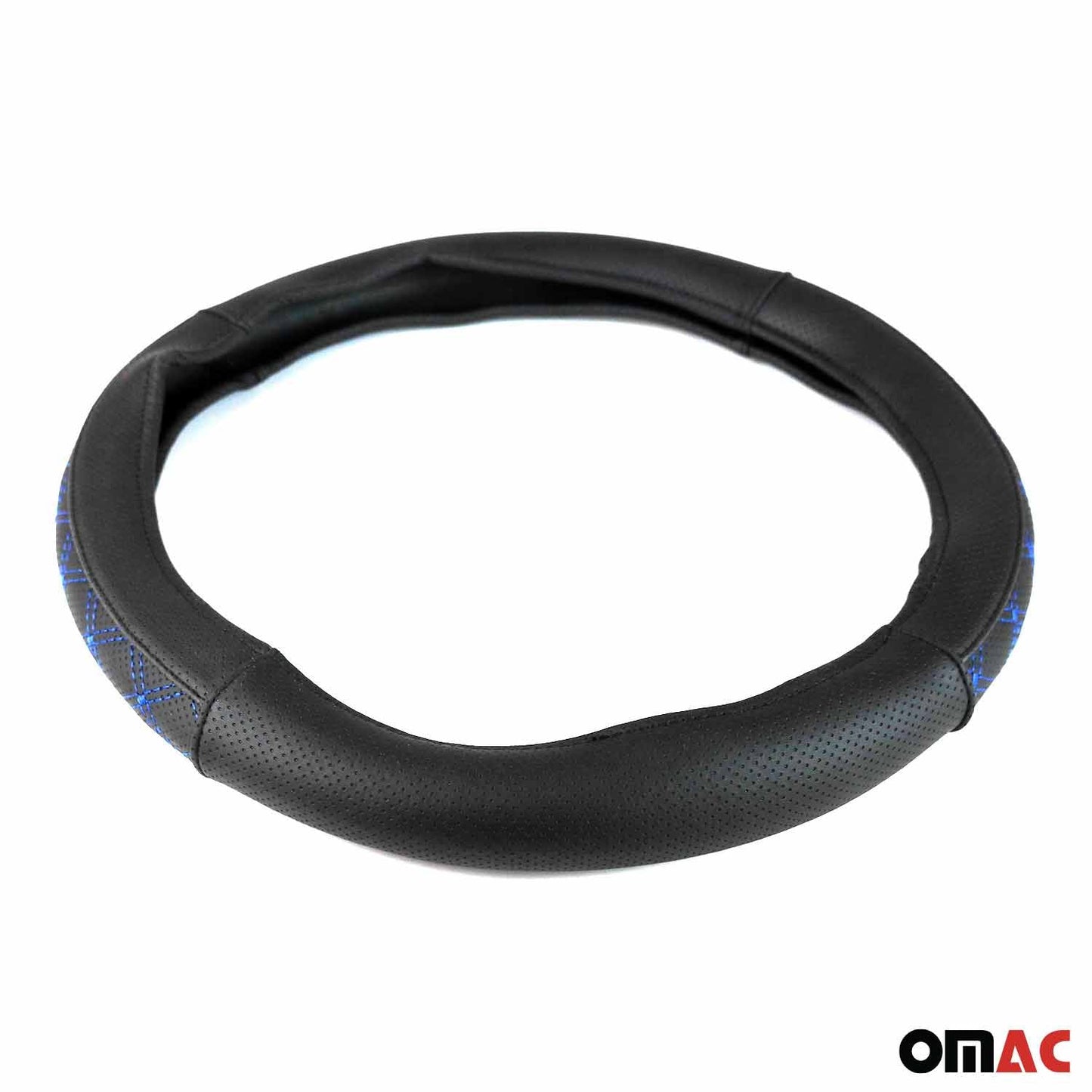 Husă volan, protecție volan, husă volan, cusături negre/albastre, Ø 38-40 cm