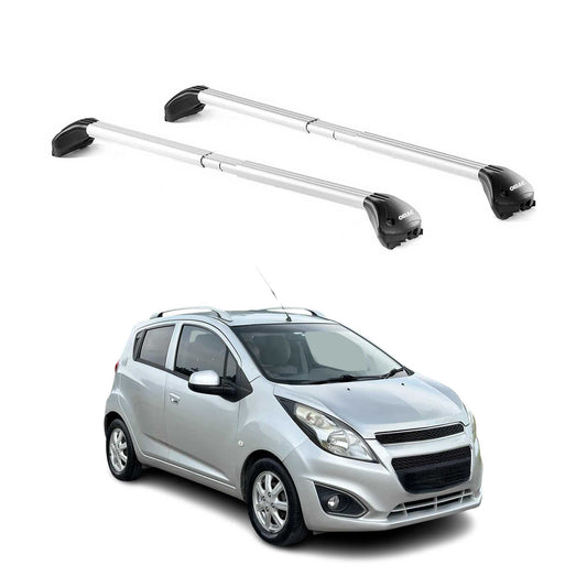 Bară de plafon pentru Chevrolet Spark M300 2010-2015 5 uși 100kg aluminiu argintiu 2x ABE