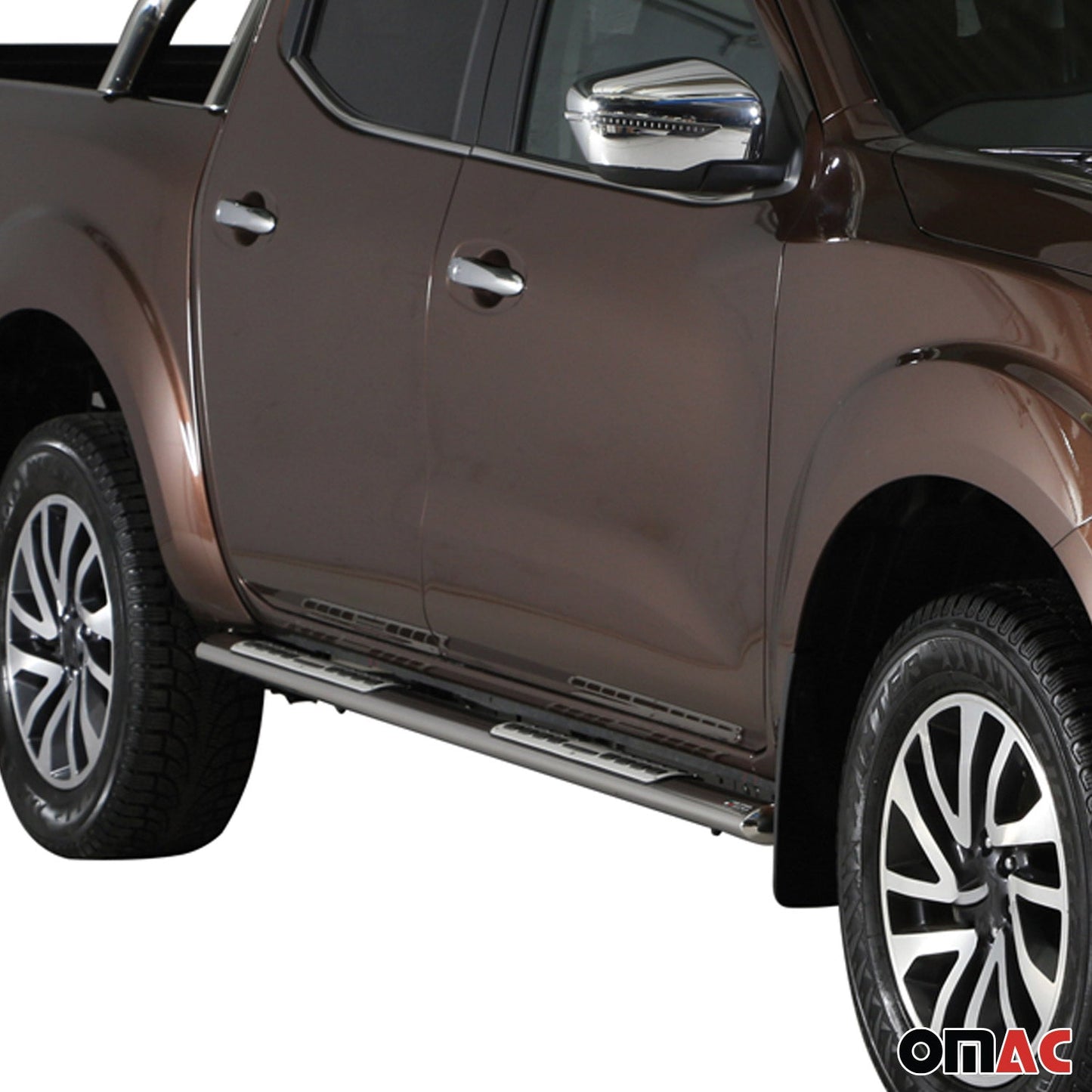Stahl Schwellerrohre Trittbretter für Nissan NP300 Navara Double Cab 2016-2025