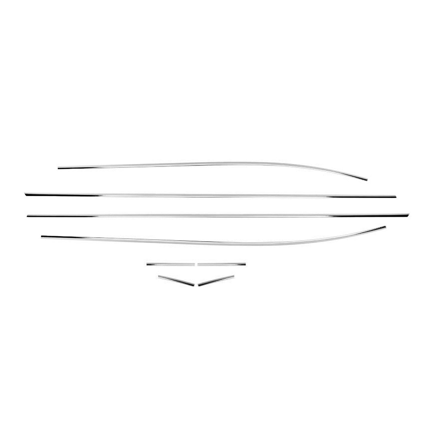 Benzi decorative pentru geamuri pentru Hyundai ix20 2010-2021, oțel inoxidabil cromat, 8 bucăți