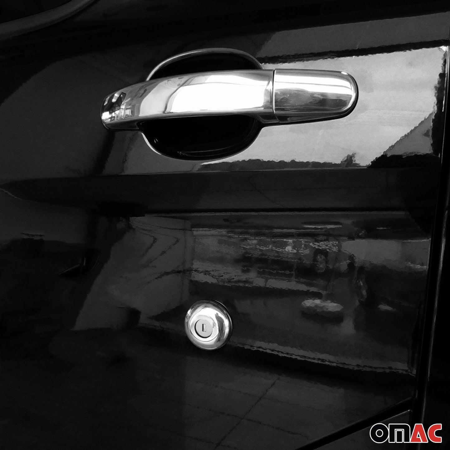 Nakładki na klamki drzwi, zaślepki na klamki drzwi do Forda Transita 2014-2025 5-drzwiowego, stal nierdzewna, 11x