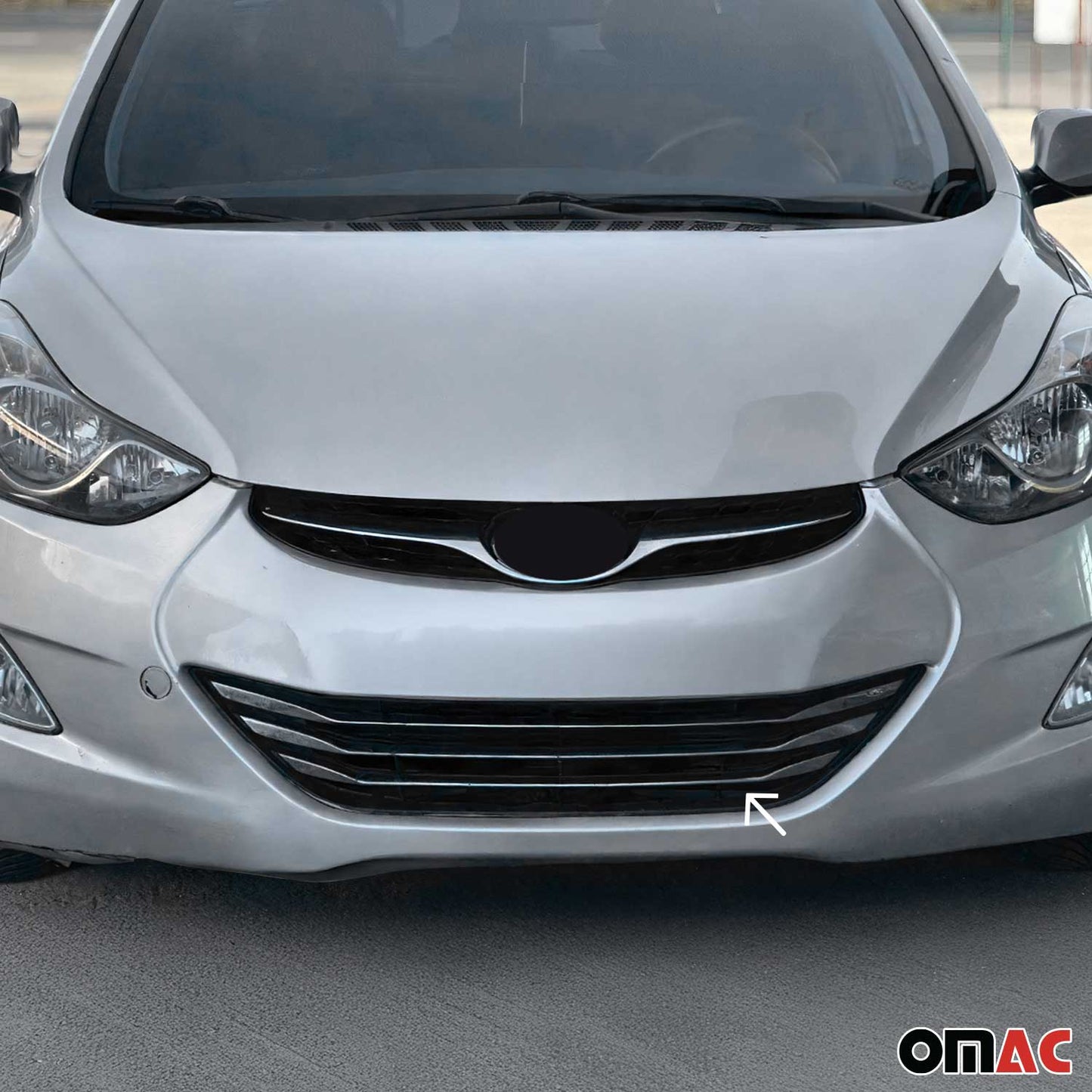 Kühlergrill Leisten Grillleisten für Hyundai Elantra 2011-2015 Chrom Silber 3x