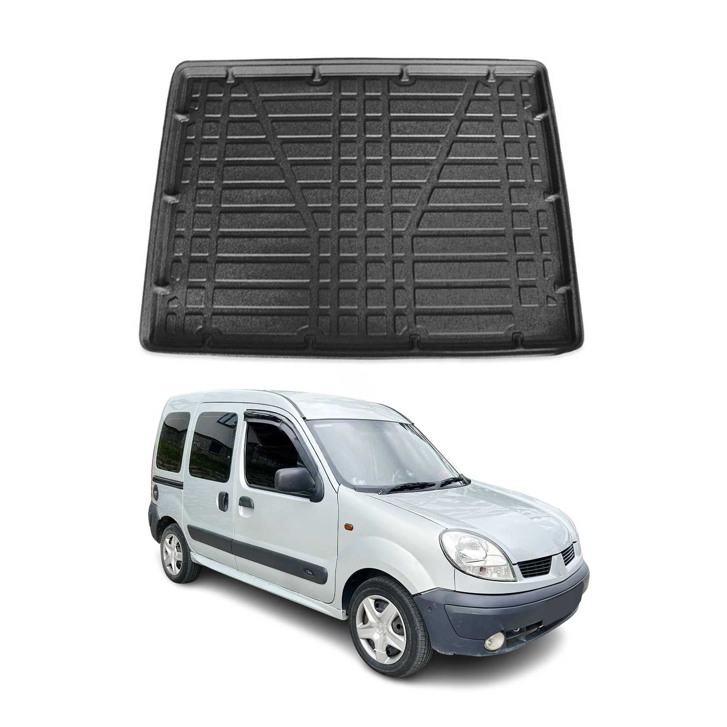 Kofferraumwanne Laderaumwanne für Renault Kangoo 1999-2008 Gummi TPE Schwarz