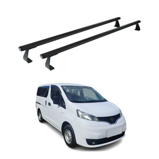 Portbagaj de plafon pentru Nissan NV200 2009-2021 75kg aluminiu negru 2 buc
