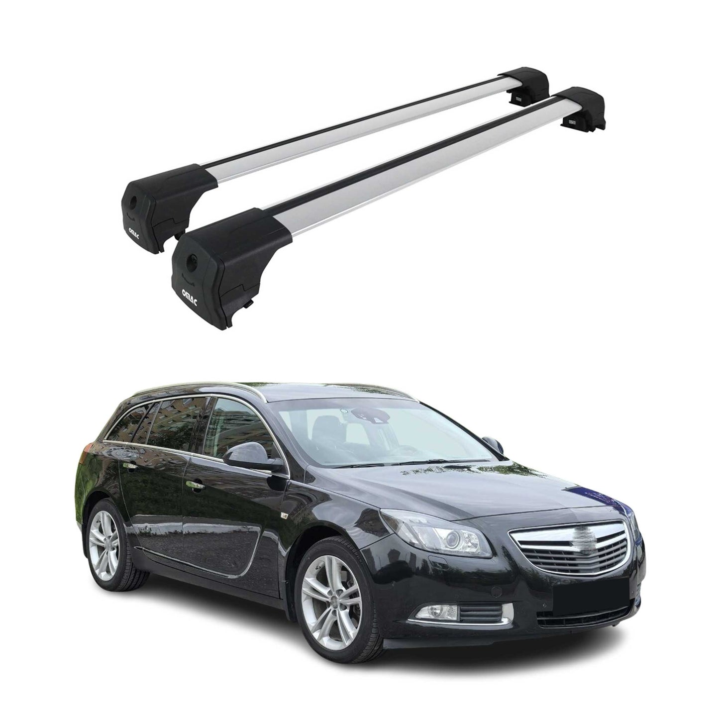 Portbagaj de plafon pentru Opel Insignia A 2008-2017 75kg aluminiu argintiu 2 buc