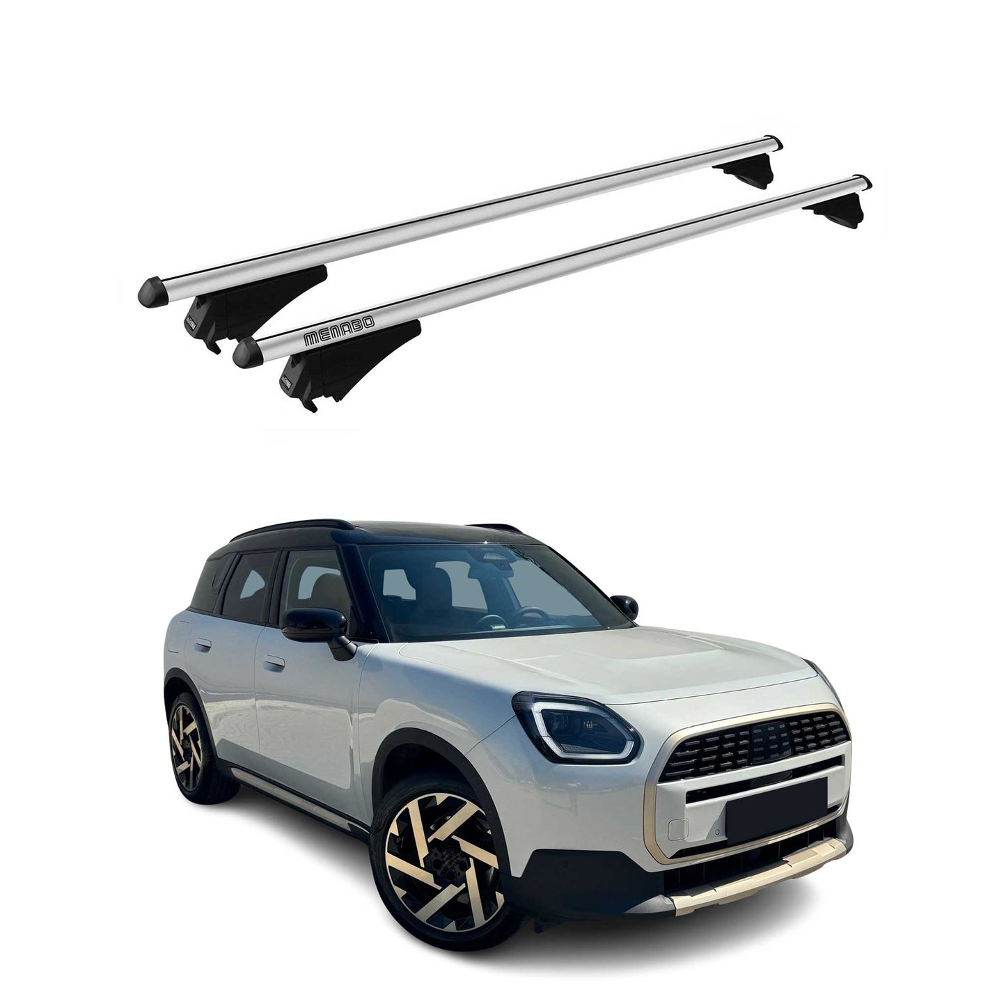 Portbagaj plafon Menabo Base Carrier pentru Mini Countryman U25 2024-2025, gri, aluminiu, 2x