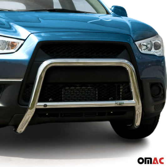 Bară de protecție/buton față pentru Mitsubishi ASX 2010-2013, omologată ABE, oțel, argintiu, protecție împotriva impactului