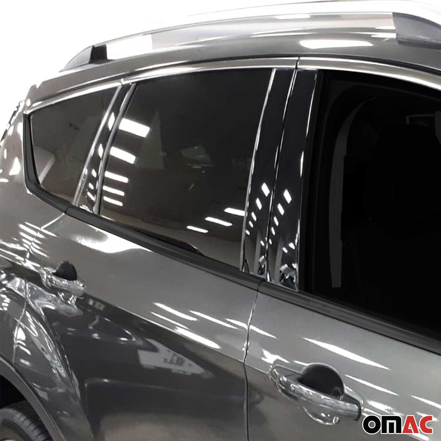 Benzi decorative pentru geamuri Ford Kuga 2013-2019, oțel inoxidabil cromat, 12 bucăți