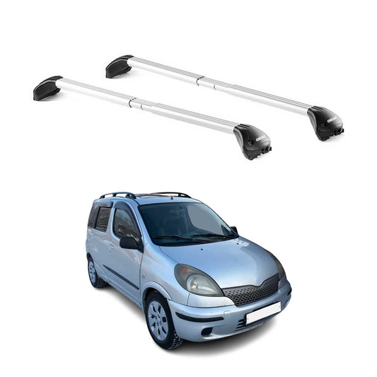 Bagażnik dachowy bazowy do Toyoty Yaris Verso 1999-2005 5-drzwiowy 100 kg aluminiowy ABE srebrny