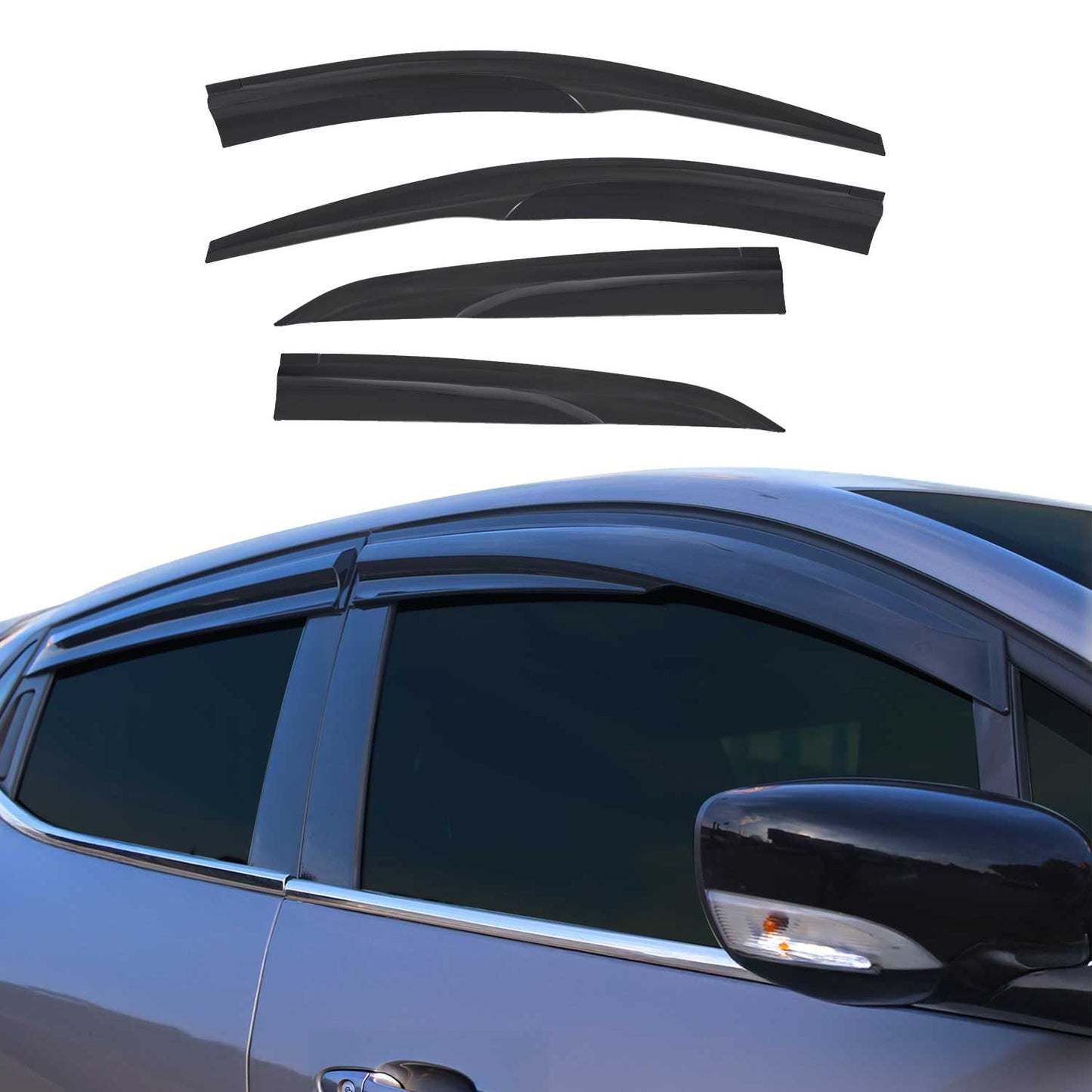 4x Deflectoare de vânt Deflectoare de ploaie pentru Toyota Corolla 2013-2019 Acril Întunecat