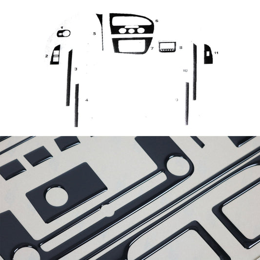 Ornamente interioare cockpit pentru Seat Leon 2005-2012, aspect negru piano manual, 11 bucăți