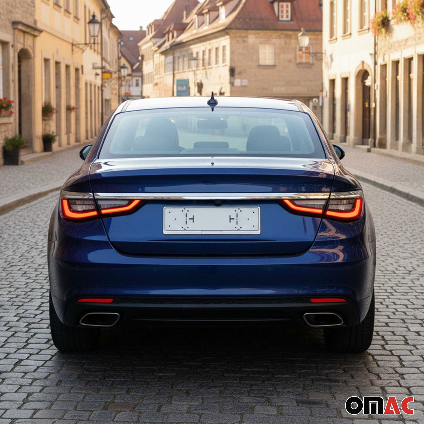 Kennzeichenhalter Nummernschildhalter für Skoda Edelstahl Chrom Silber 2x