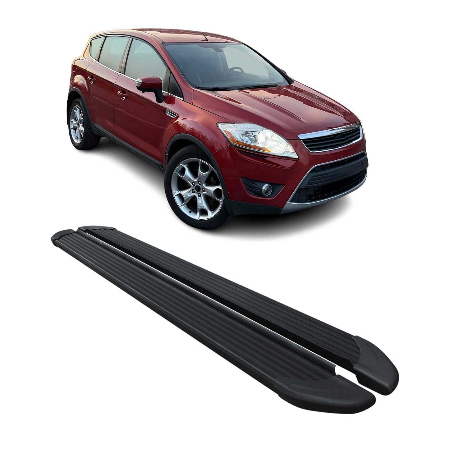 Seitenschweller Trittbretter Schweller für Ford Kuga 2008-2011 Aluminium Schwarz