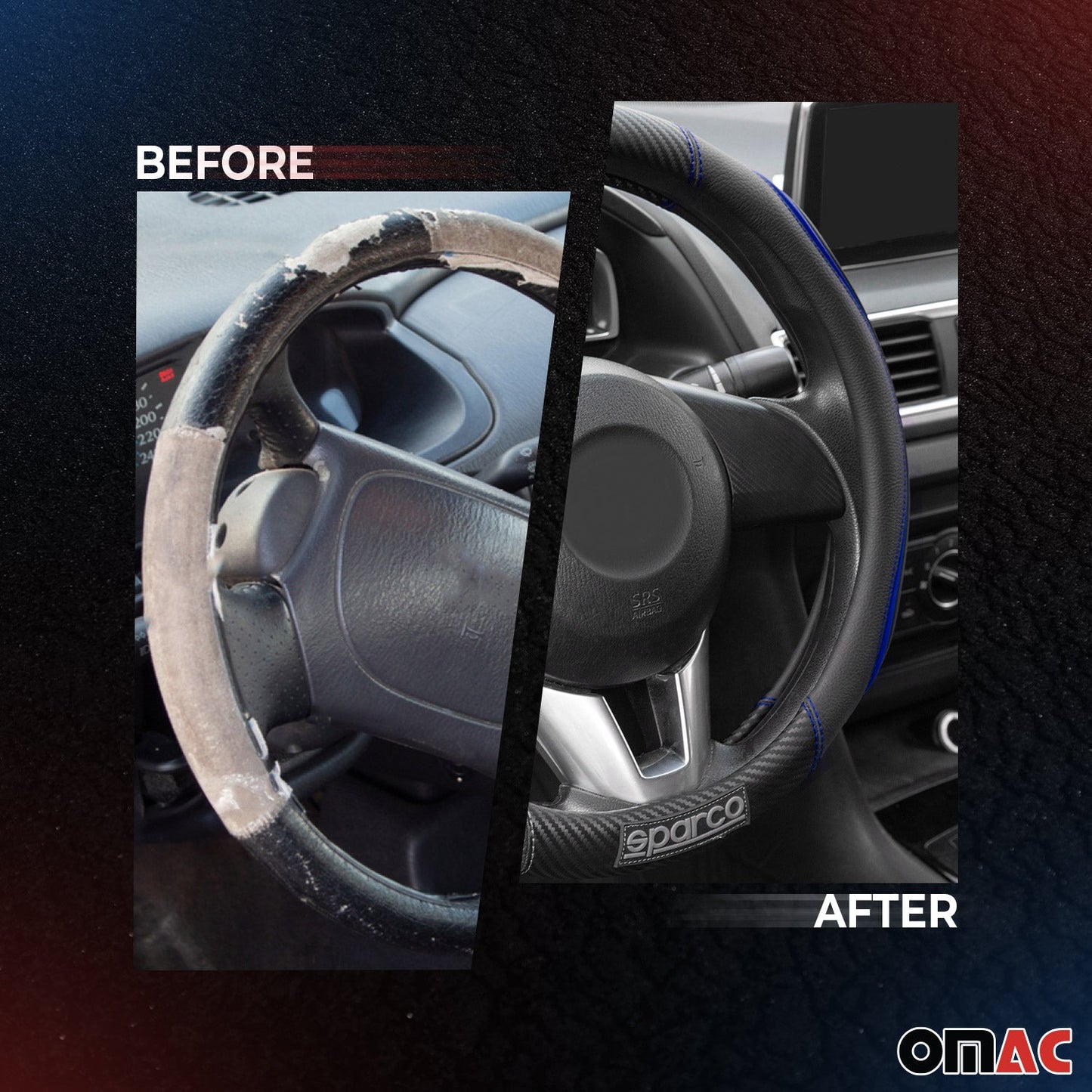 SPARCO Lenkradbezüge Lenkradschoner Lenkradschutz Blau Schwarz Gummi ø37-38 cm