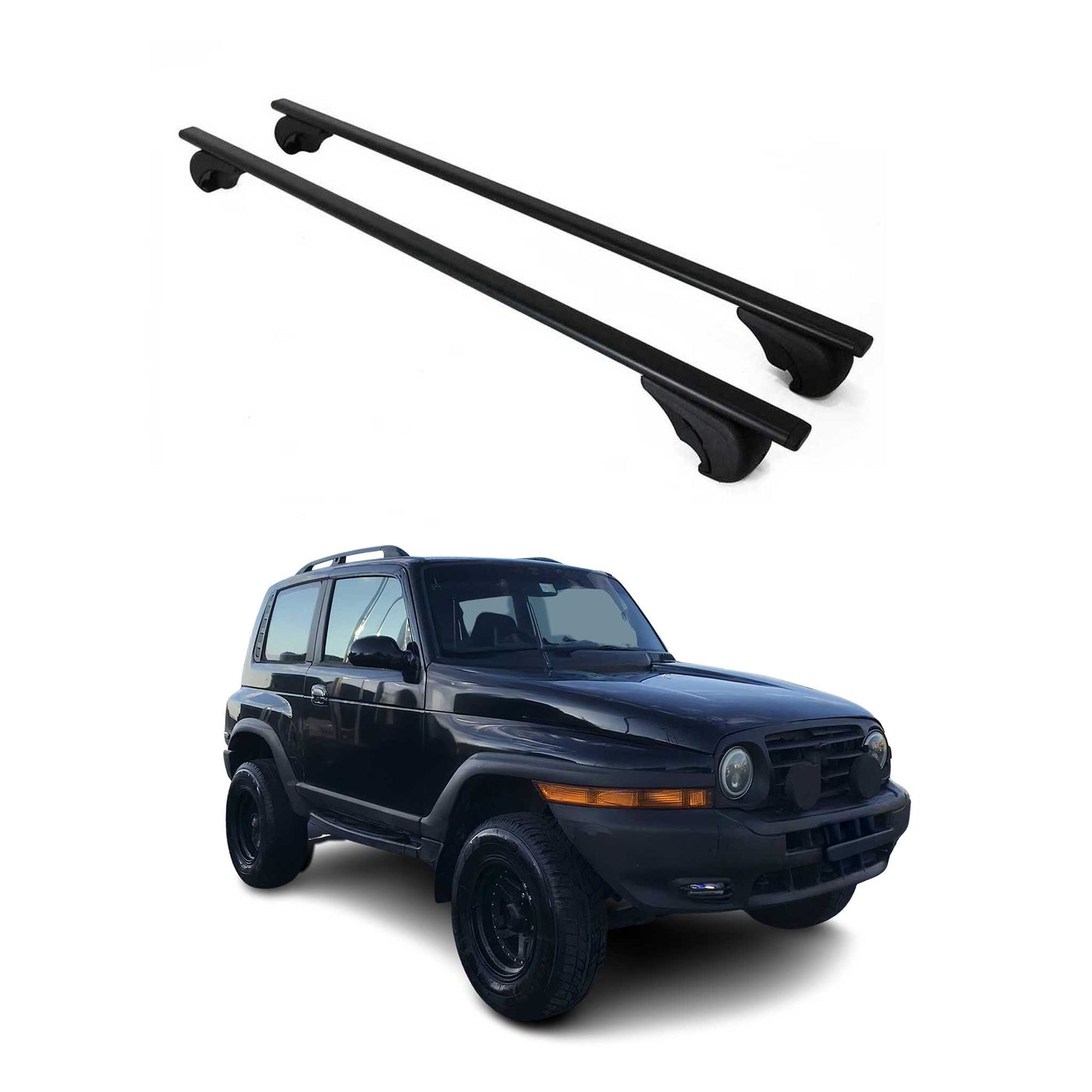 Portbagaj de plafon pentru SsangYong Korando 1996-2006 75kg, negru metalic, 2 buc.