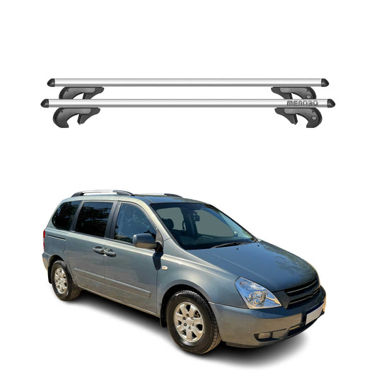 Menabo Dachträger Grundtäger für Kia Carnival 2005-2011 90kg Alu Silber 2 tlg