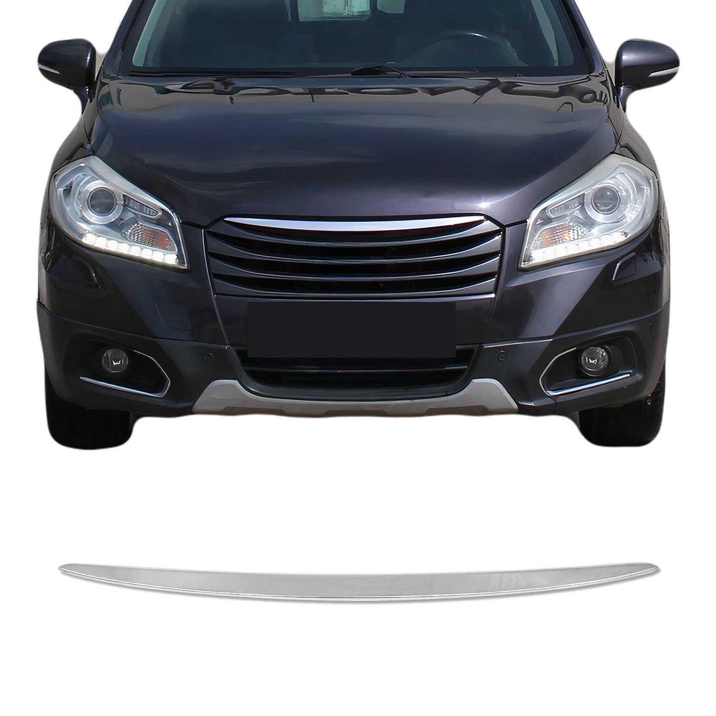 Kühlergrill Leisten Grillleisten für Suzuki SX4 S-Cross 2013-2025 Chrom Silber