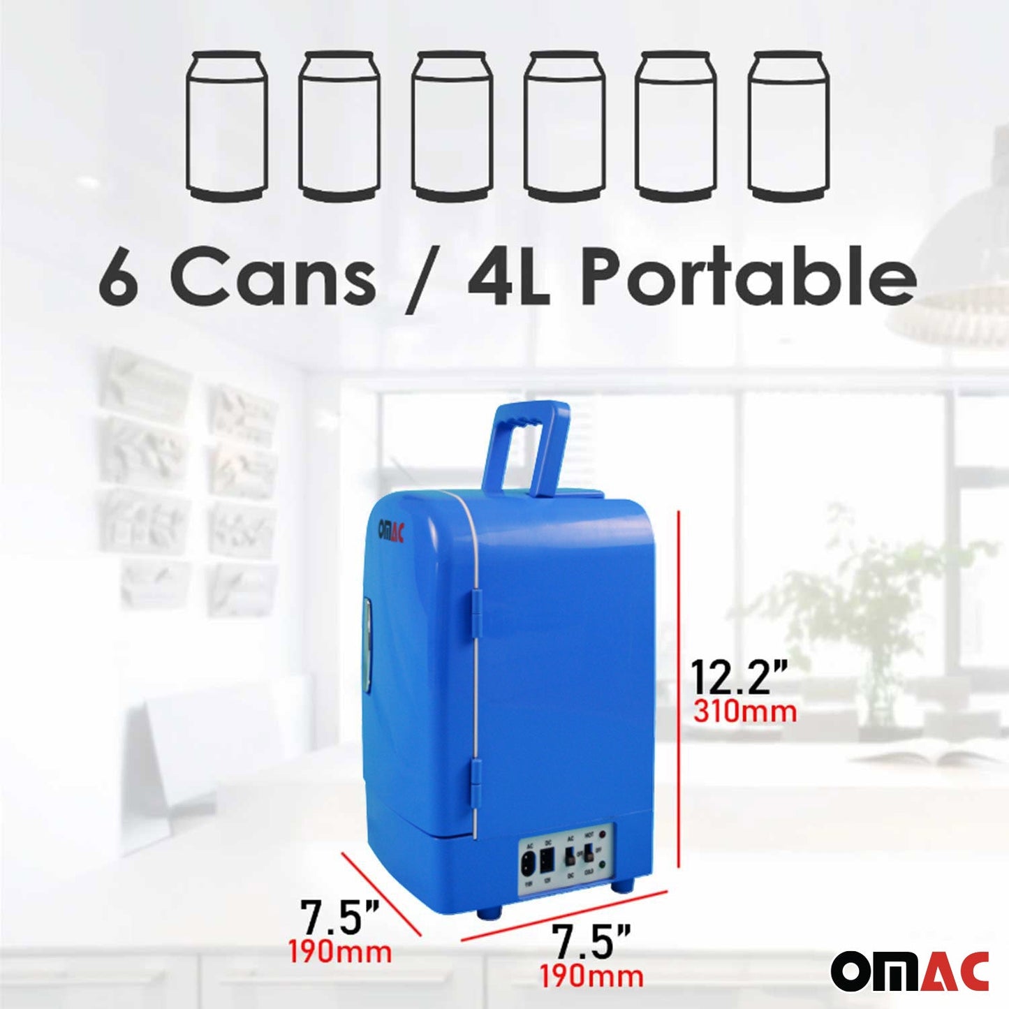 Mini Kühlschrank 4 Liter Kühler & Wärmer 12V DC Portable für Auto