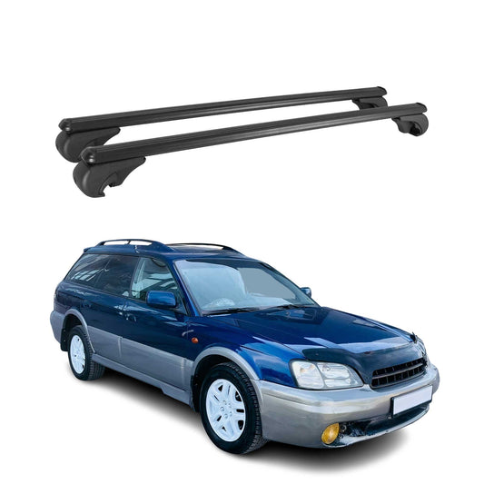 Portbagaj plafon pentru Subaru Legacy Estate 1998-2003, portbagaj, aluminiu, negru, 2x