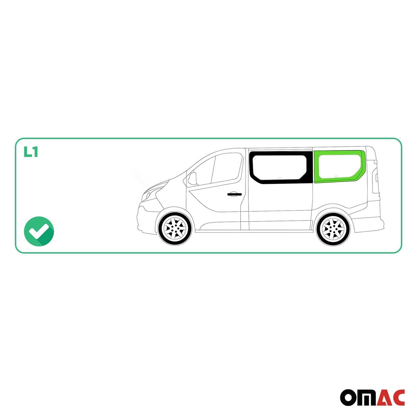 Seitenfenster Auto Fenster für Renault Trafic 2014-2024 Links Auto L1 Schwarz