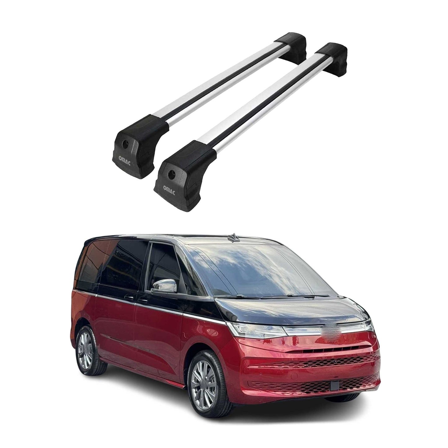 Dachträger Gepäckträger für VW T7 Multivan 2022-2025 Silber Aluminium 2 tlg