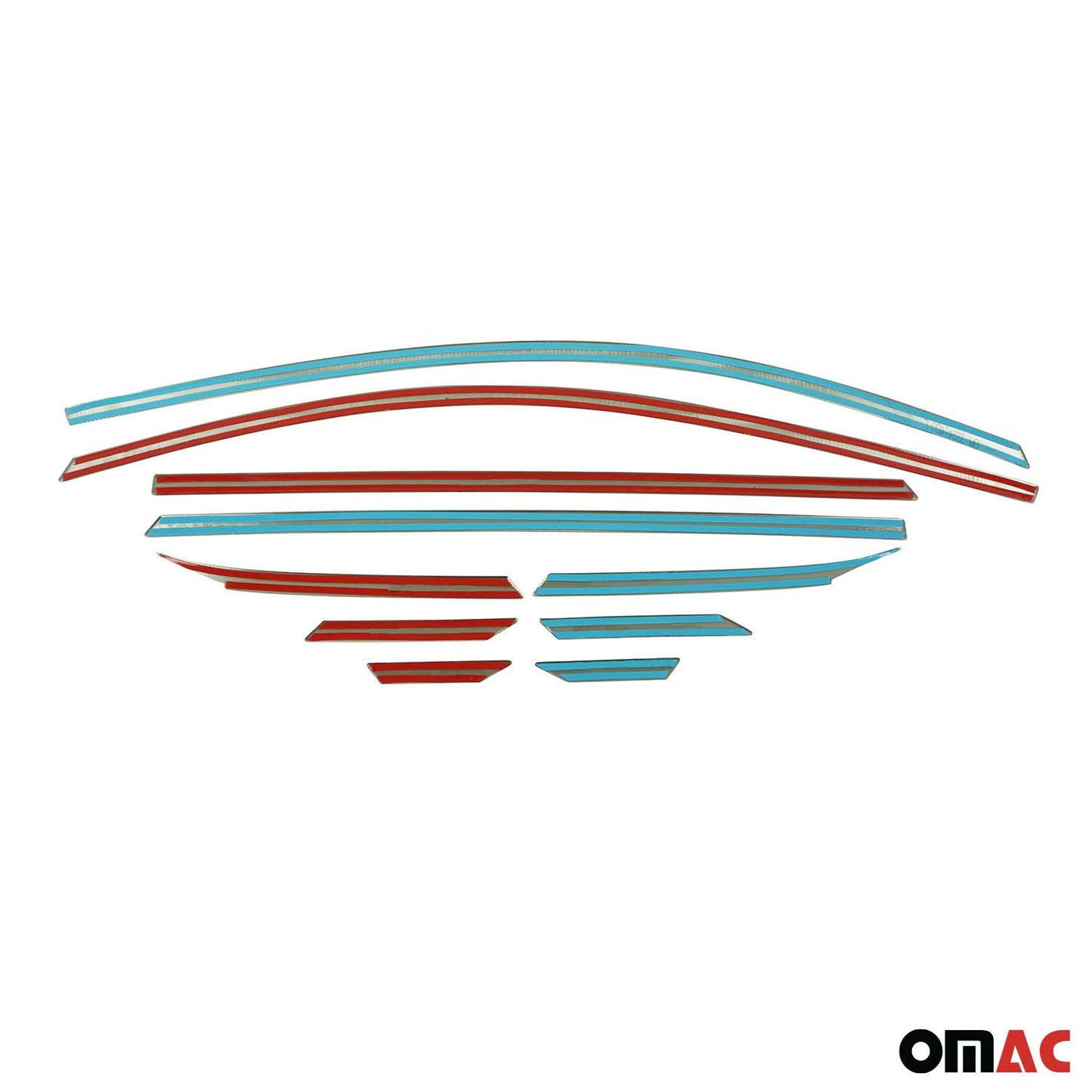 Benzi decorative pentru geamuri pentru Hyundai Tucson 2015-2020, oțel inoxidabil cromat, 10 bucăți