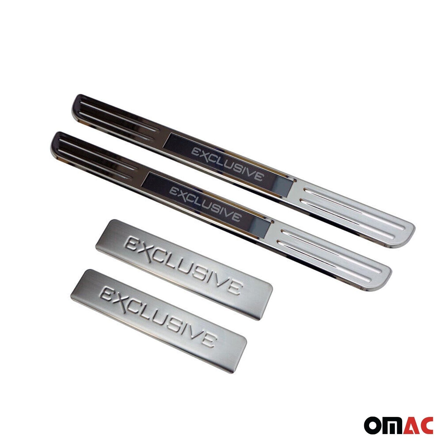 Ornamente prag exclusive pentru Audi A4, oțel inoxidabil, argintiu, set de 4 piese