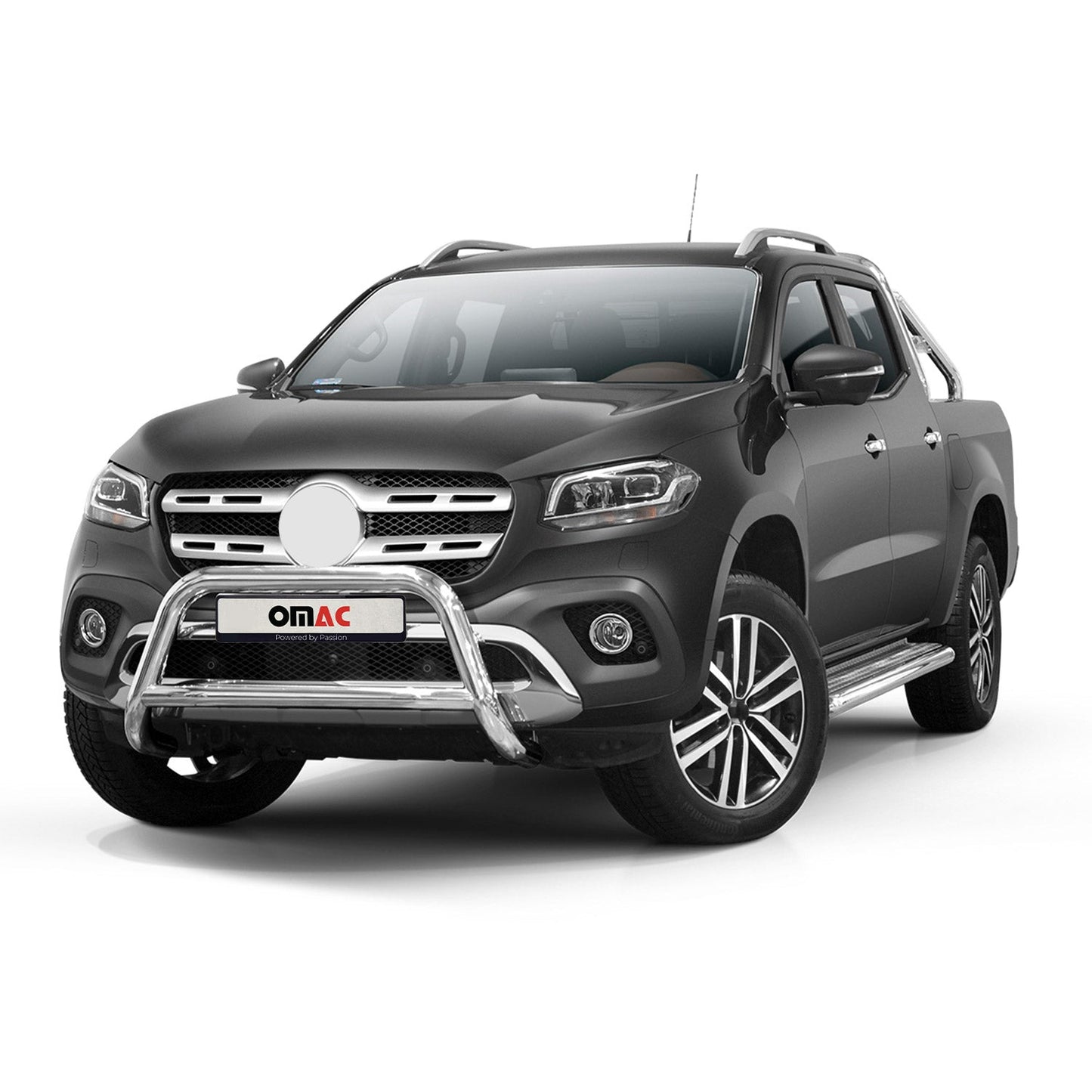 Bară de protecție/buton față pentru Mercedes X-Class 2017-2020, omologată ABE, oțel, argintiu