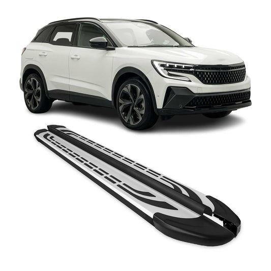 Praguri/praguri laterale pentru Renault Austral 2022-2025, argintiu/negru, 2 bucăți