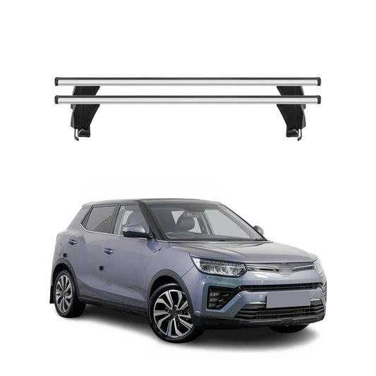 Menabo Dachträger Grundträger für Ssangyong Tivoli 2015-2023 Alu Grau 2tlg