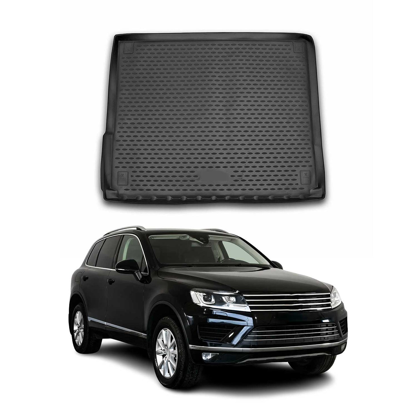 Kofferraummatte Kofferraumwanne für VW Touareg 2014-2018 Gummi TPE Schwarz