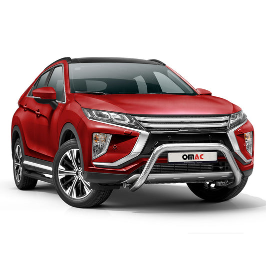 Bară de protecție/buton față pentru Mitsubishi Eclipse Cross 2017-2025, omologată ABE, argintie
