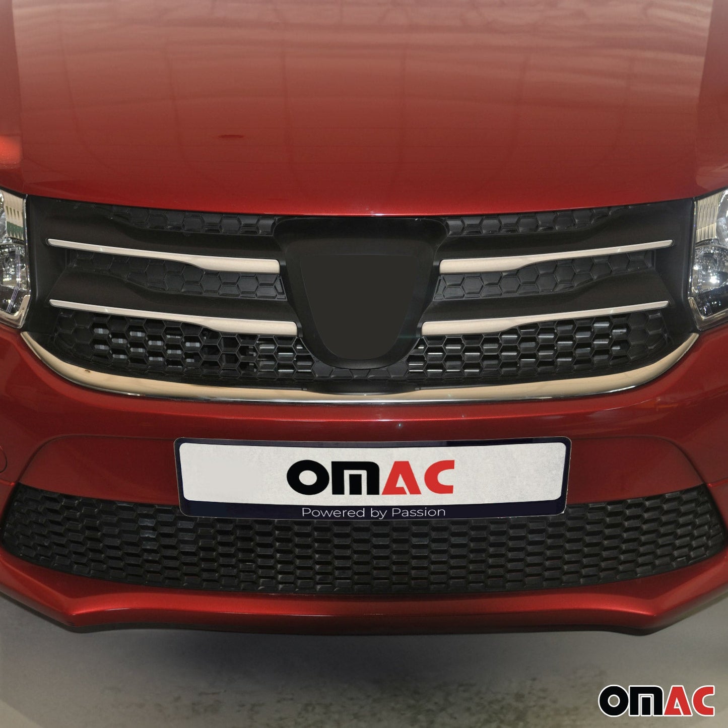 Grilă radiator, grilă radiator, set grilă Dacia Sandero 2012-2017, oțel inoxidabil, argintiu