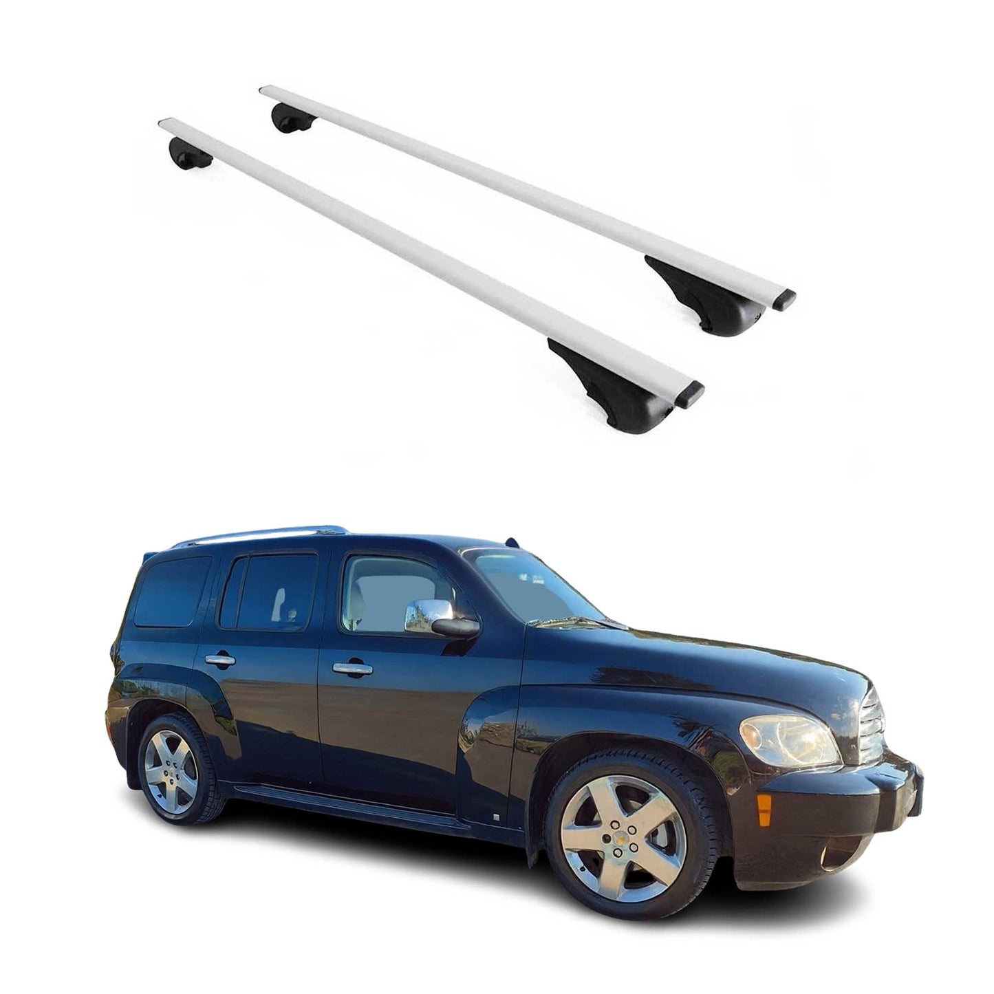 Portbagaj de plafon pentru Chevrolet HHR 2005-2011 75kg metal argintiu 2 buc