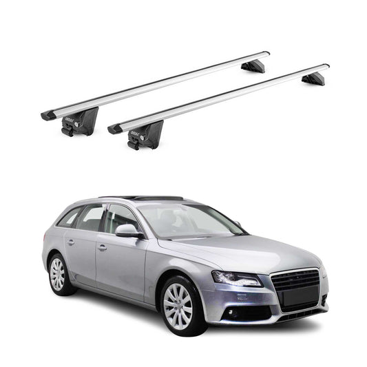 Portbagaj de plafon pentru Audi A4 B8 B9 Avant 2008-2025 100kg aluminiu argintiu 2x ABE