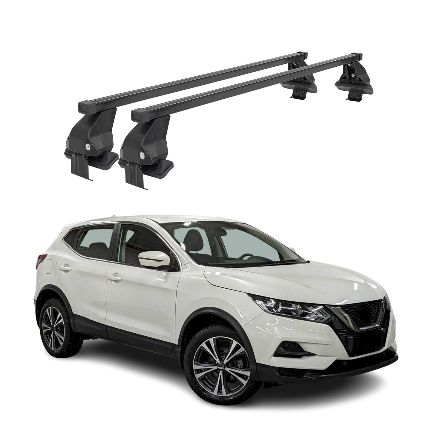 Menabo Dachträger für Nissan Qashqai J11 2017-2021 FL 50kg Stahl Schwarz 2x